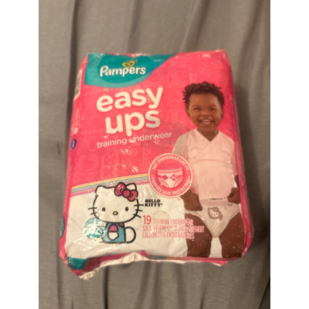 Pampers Easy Ups Girls Training Underwear Size 4T-5T Hello Kitty 19 Count Jumbo